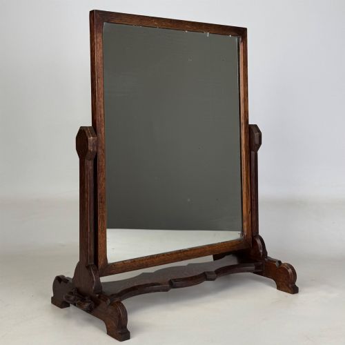ANTIQUE 20TH CENTURY ARTS CRAFTS STYLE DRESSING MIRROR IN OAK - ADDITIONAL PHOTO 10