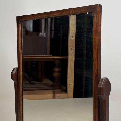 ANTIQUE 20TH CENTURY ARTS CRAFTS STYLE DRESSING MIRROR IN OAK - ADDITIONAL PHOTO 11