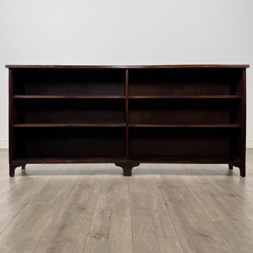ANTIQUE 20TH CENTURY LARGE OPEN BOOKCASE IN MAHOGANY - ADDITIONAL PHOTO 1