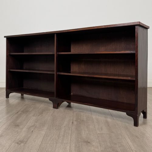ANTIQUE 20TH CENTURY LARGE OPEN BOOKCASE IN MAHOGANY - ADDITIONAL PHOTO 2