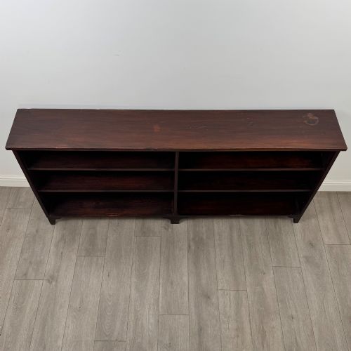 ANTIQUE 20TH CENTURY LARGE OPEN BOOKCASE IN MAHOGANY - ADDITIONAL PHOTO 9