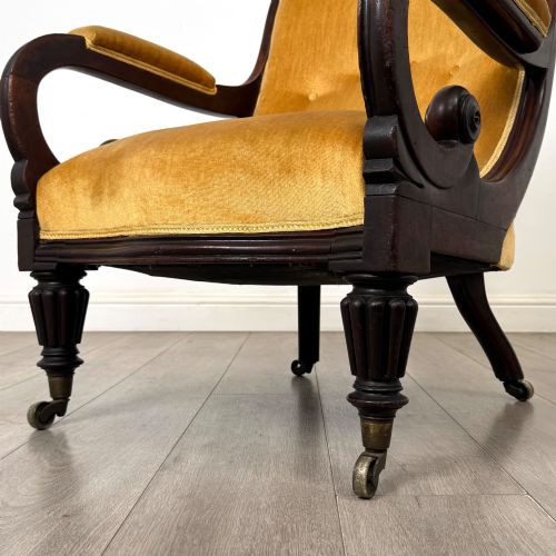 ANTIQUE 19TH CENTURY PAIR OF WILLIAM IV ARMCHAIRS IN MAHOGANY - ADDITIONAL PHOTO 12