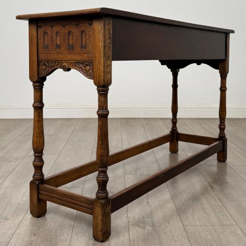 ANTIQUE 20TH CENTURY NARROW SIDE TABLE IN OAK - ADDITIONAL PHOTO 3