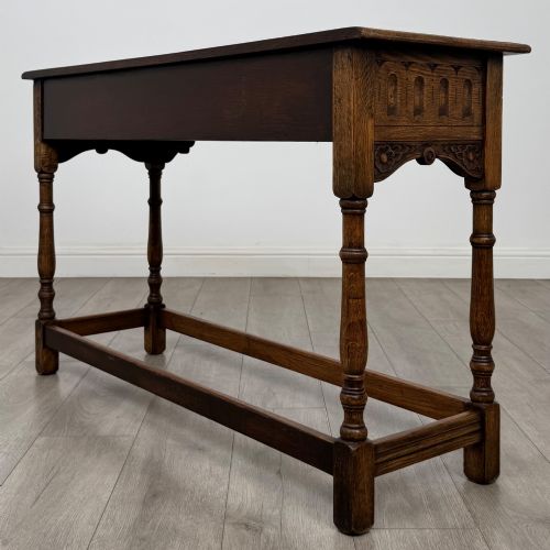 ANTIQUE 20TH CENTURY NARROW SIDE TABLE IN OAK - ADDITIONAL PHOTO 5