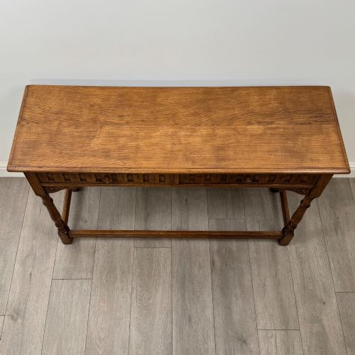 ANTIQUE 20TH CENTURY NARROW SIDE TABLE IN OAK - ADDITIONAL PHOTO 8