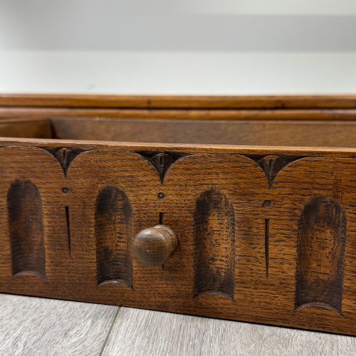ANTIQUE 20TH CENTURY NARROW SIDE TABLE IN OAK - ADDITIONAL PHOTO 10