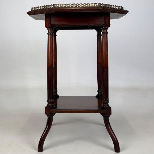 ANTIQUE 19TH CENTURY OCTAGONAL SIDE TABLE IN MAHOGANY - ADDITIONAL PHOTO 5