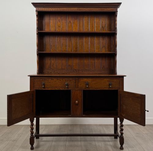 ANTIQUE 20TH CENTURY EDWARDIAN JACOBEAN STYLE DRESSER IN OAK - ADDITIONAL PHOTO 1