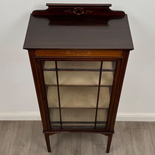 ANTIQUE 20TH CENTURY SMALL EDWARDIAN DISPLAY CABINET - ADDITIONAL PHOTO 9
