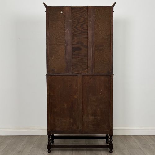 ANTIQUE 20TH CENTURY JACOBEAN STYLE BUREAU BOOKCASE IN OAK - ADDITIONAL PHOTO 6