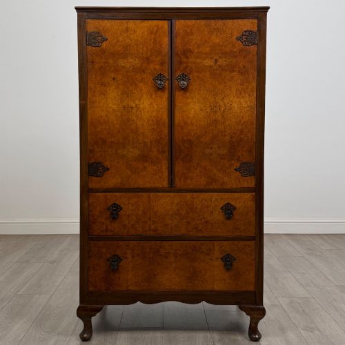 Antique 20th Century Edwardian Cupboard in Burr Walnut