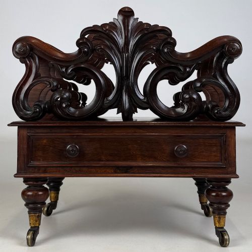 Antique 19th Century Victorian Canterbury in Rosewood