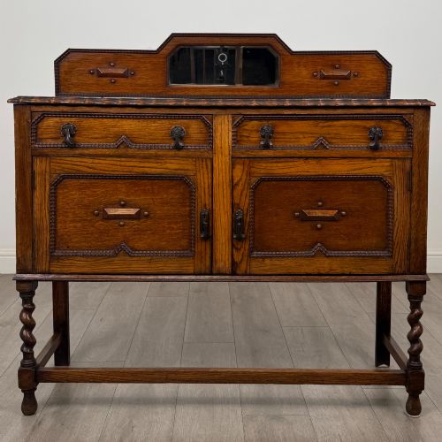 Antique 20th Century Edwardian Sideboard in Golden Oak