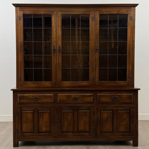 Vintage 20th Century Glazed Display Cabinet In Oak