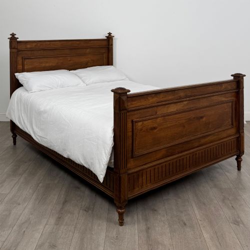 Antique 19th Century Good Quality French Double Bed in Oak
