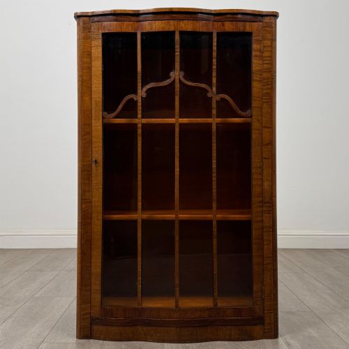 Antique 20th Century Display Cabinet in Figured Walnut