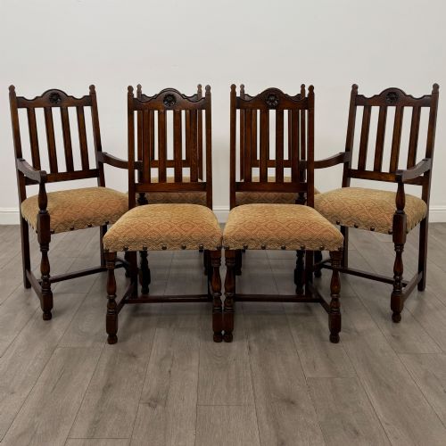 Antique 20th Century Set Of 6 Dining Chairs In Oak