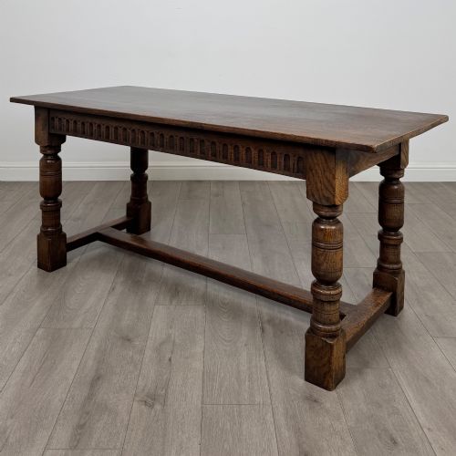 Antique 20th Century Small Refractory Style Oak Dining Table
