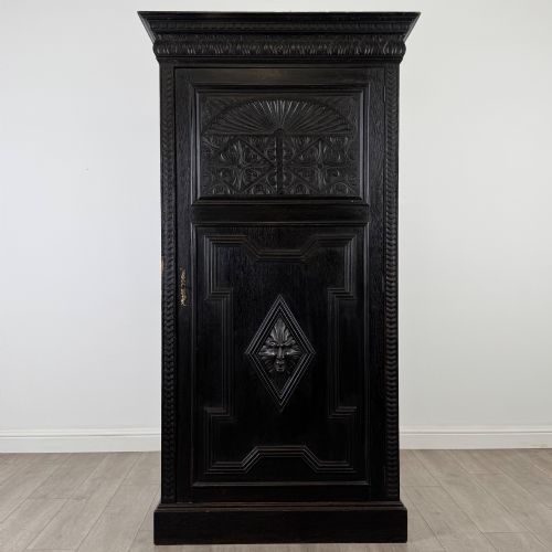 Antique 19th Century Victorian Carved Oak Wardrobe