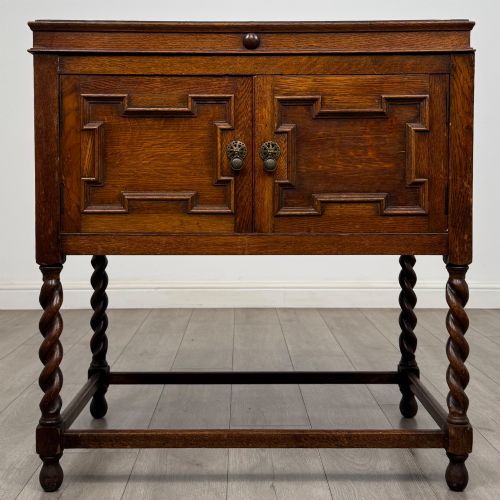 Antique 20th Century Jacobean Style Cupboard in Oak