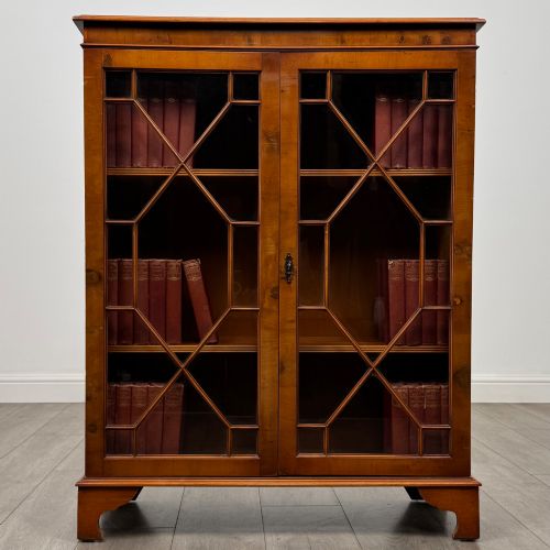 Antique 20th Century Display Cabinet in Yew Wood