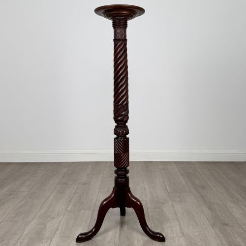 fig 2. Antique 19th Century Pair Of Victorian Torchere Plant Stands