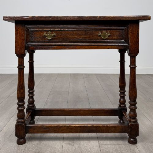 Antique 20th Century Narrow Side Table in Oak