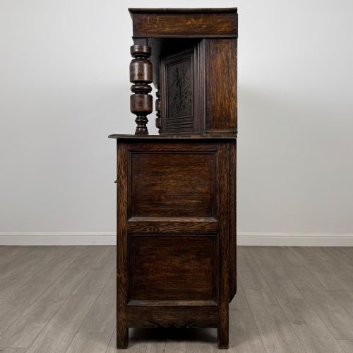 fig 3. Antique 19th Century Large Oak Court Cupboard By Maple & Co