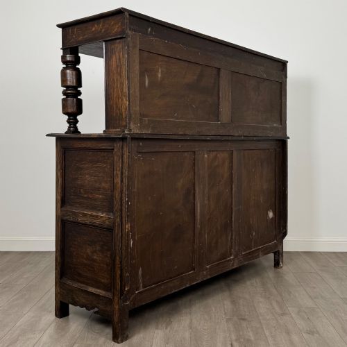 fig 4. Antique 19th Century Large Oak Court Cupboard By Maple & Co