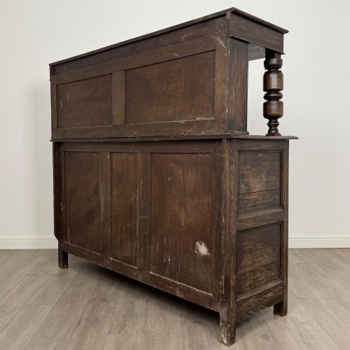 fig 6. Antique 19th Century Large Oak Court Cupboard By Maple & Co