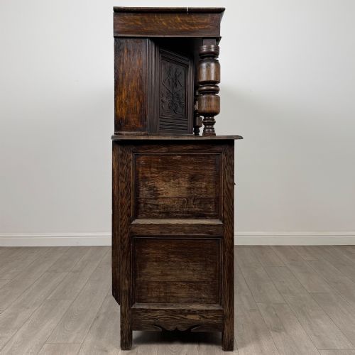 fig 7. Antique 19th Century Large Oak Court Cupboard By Maple & Co