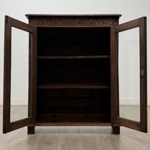 fig 2. Antique 19th Century Fine Quality Carved Oak Display Cabinet