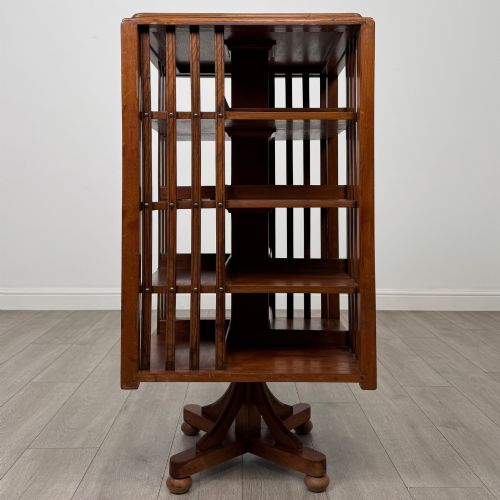Antique 20th Century Edwardian Revolving Bookcase in Oak