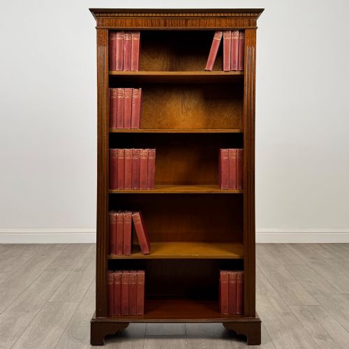 Antique 20th Century Large Open Bookcase in Mahogany