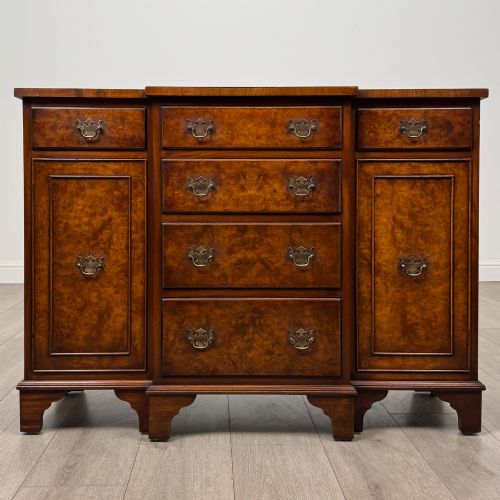 Antique 20th Century Small Breakfront Sideboard in Burr Walnut