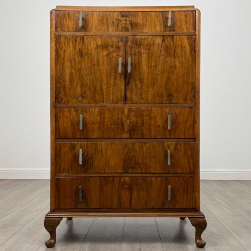 Vintage 20th Century Cupboard in Figured Walnut