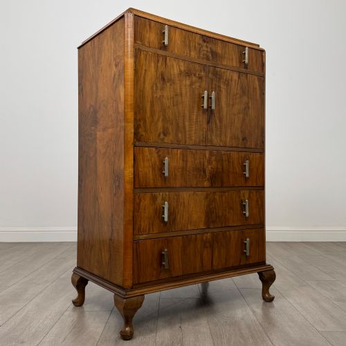 fig 8. Vintage 20th Century Cupboard In Figured Walnut