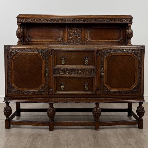 Antique 20th Century Good Quality Carved Sideboard in Oak