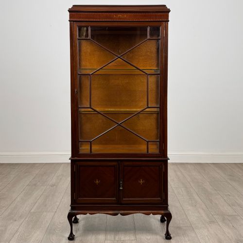 Antique 20th Century Small Display Cabinet in Mahogany