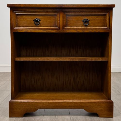 Antique 20th Century Small Open Bookcase In Oak