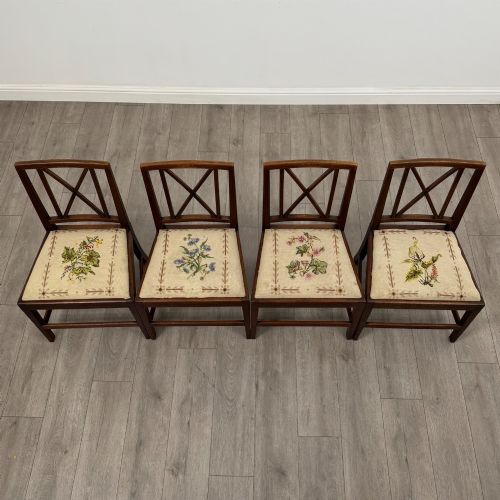 fig 6. Antique 18th Century Georgian Set Of 4 Mahogany Dining Chairs
