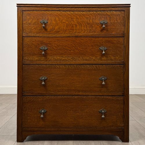 Antique 20th Century Chest Of Drawers In Oak