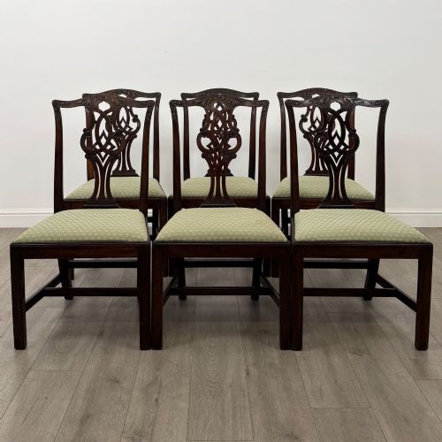 Antique 18th Century Georgian Set of 6 Mahogany Dining Chairs
