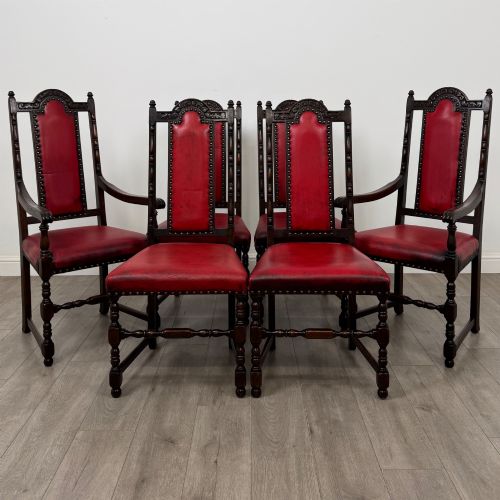 Antique 20th Century Set of 6 Dining Chairs in Oak