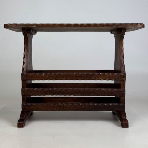 Antique 20th Century Side Table / Magazine Rack in Oak