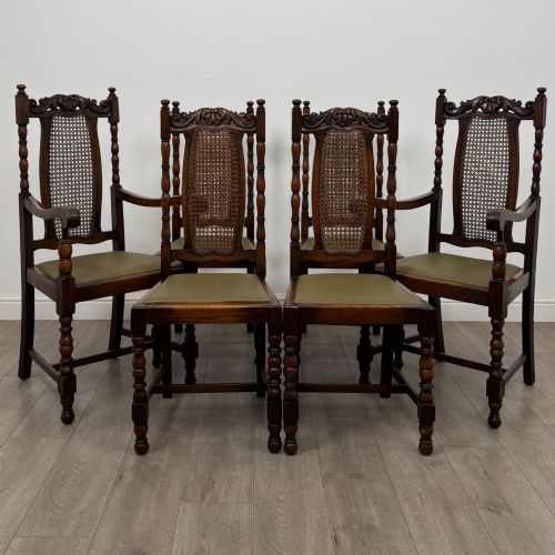 Antique 19th Century Set of 6 Victorian Dining Chairs in Oak