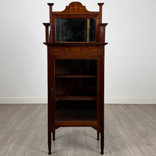 Antique 20th Century Edwardian Inlaid Cabinet in Mahogany