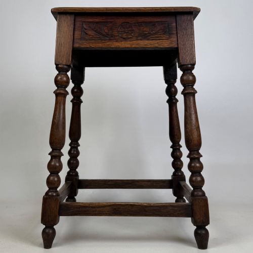 Antique 20th Century Edwardian Carved Oak Side Table