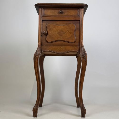 Antique 20th Century French Marble Top Cabinet in Walnut