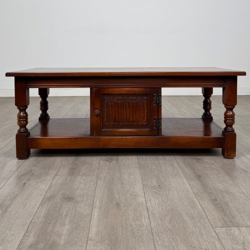 Antique 20th Century Carved Coffee Table in Oak
